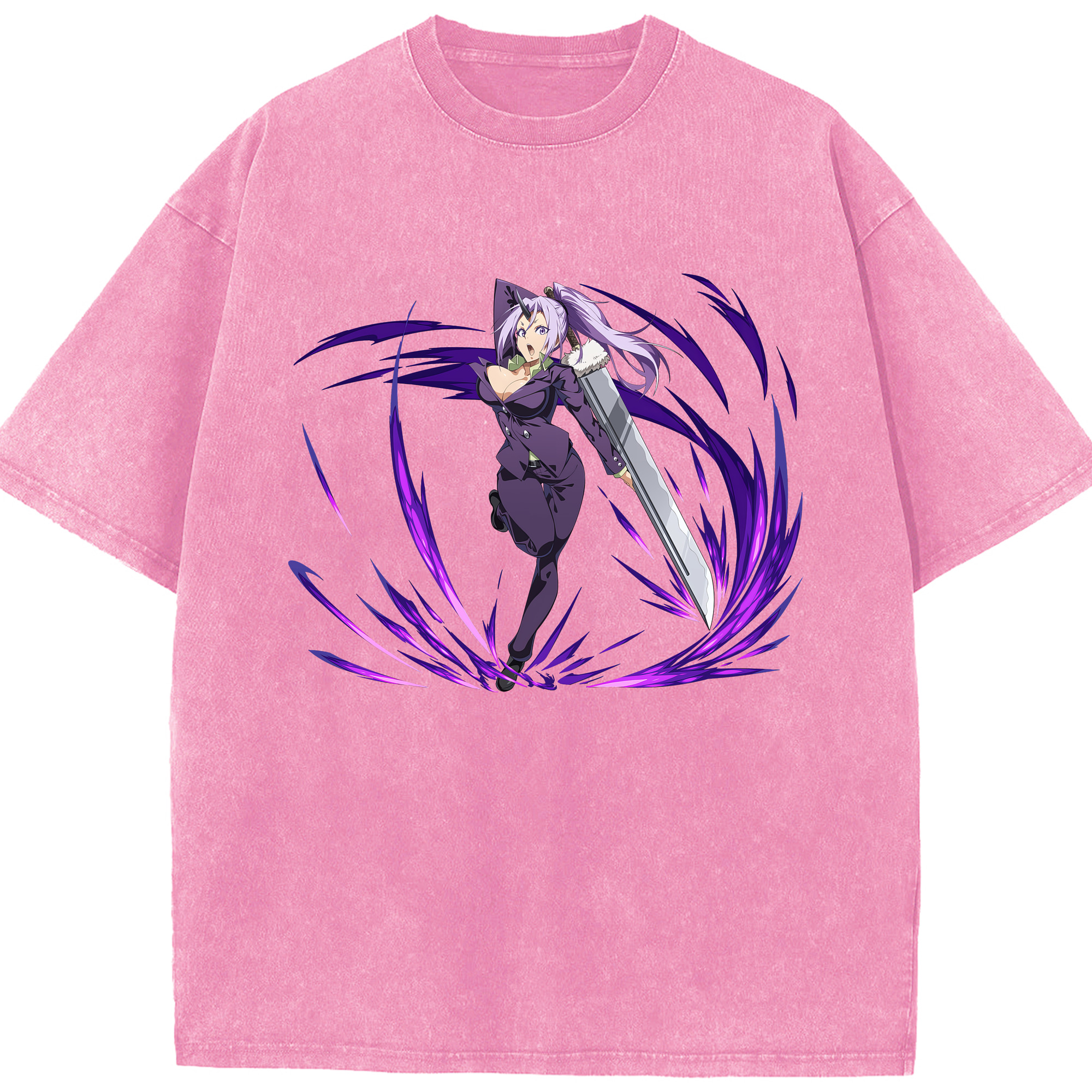 （画像用） 転スラ Regarding Reincarnated to Slime 綿100% ヴィンテージ風 半袖Tシャツ（フロントプリント）